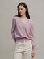 SALENA wool v neck cardigan_popcorn pink