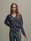 SALENA wool v neck cardigan_purple gray