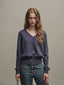 SALENA wool v neck cardigan_purple gray