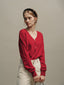 SALENA wool v neck cardigan_red