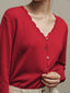 SALENA wool v neck cardigan_red