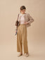 URSULA 2 tuck lip pocket linen pants_beige