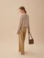 URSULA 2 tuck lip pocket linen pants_beige