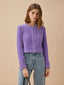 VESTA tape deco knit jacket_purple