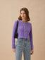 VESTA tape deco knit jacket_purple