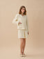 WILMA woolen tweed mid skirt_ivory