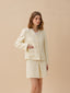 WILMA woolen v neck tweed jacket_ivory