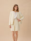 WILMA woolen v neck tweed jacket_ivory