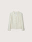 WILMA woolen v neck tweed jacket_ivory