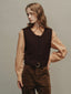 JOUR round neck knit vest_burgundy