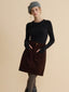 MEROY corduroy mid skirt_brown