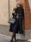 CAEL handmade wool buckle long coat_black