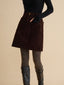 MEROY corduroy mid skirt_brown