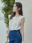 CHÉRIE lace sleeveless shirt_white